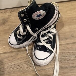 Converse Kids Black and White High-Top Platform Sneakers 13